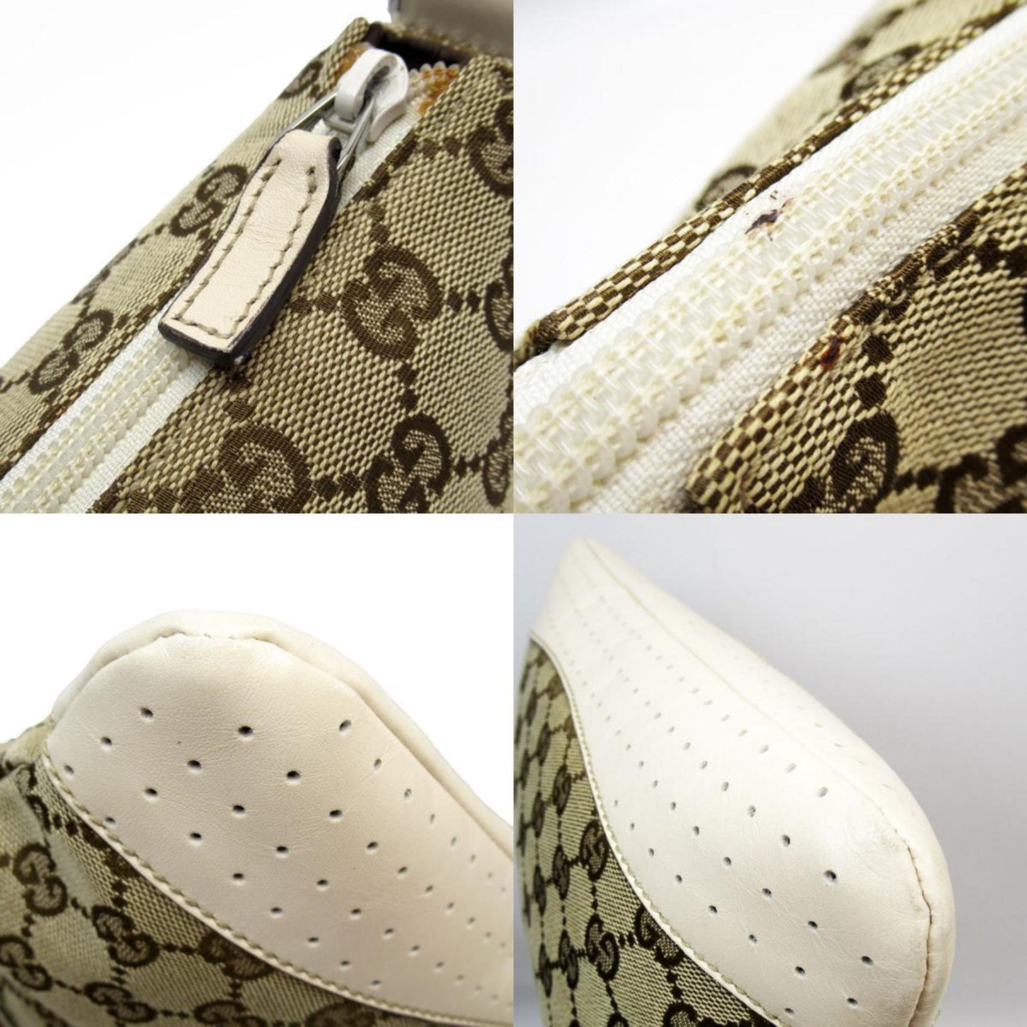 Gucci Beige Off-White Canvas Shoulder Bag