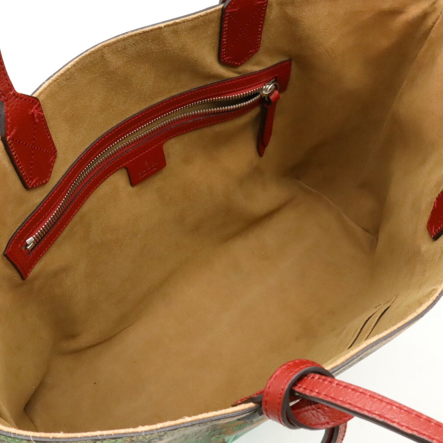 Gucci Beige Khaki Multi-Color Red Color Pvc Leather Shoulder Bag Tote Bag