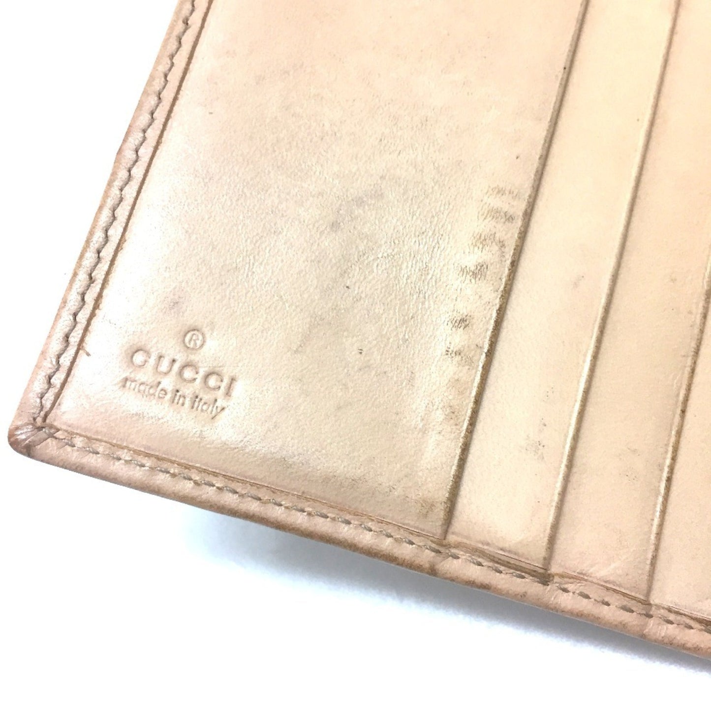 Gucci Pink Beige Gg Canvas Long Wallet (Bi-Fold)