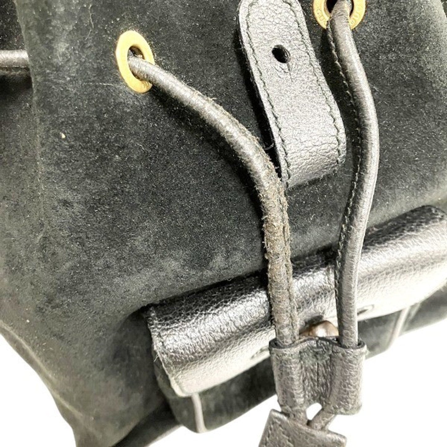 Gucci Black Suede Leather Backpack