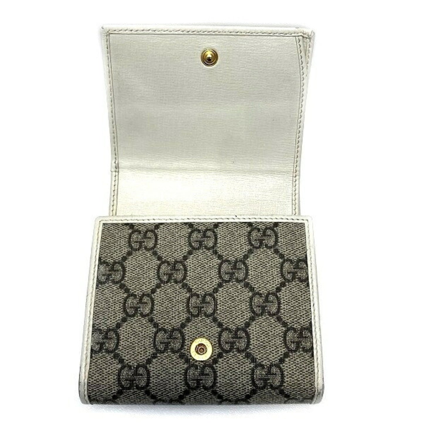 Gucci Beige White Pvc Leather Wallet (Bi-Fold)