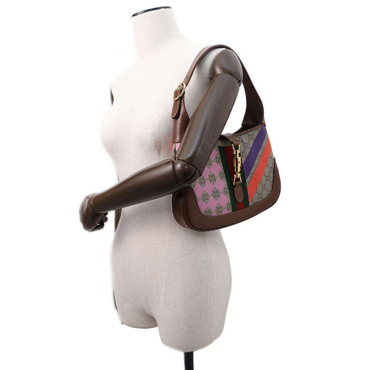 Gucci Brown Multi-Color Gg Supreme Canvas Leather Shoulder Bag