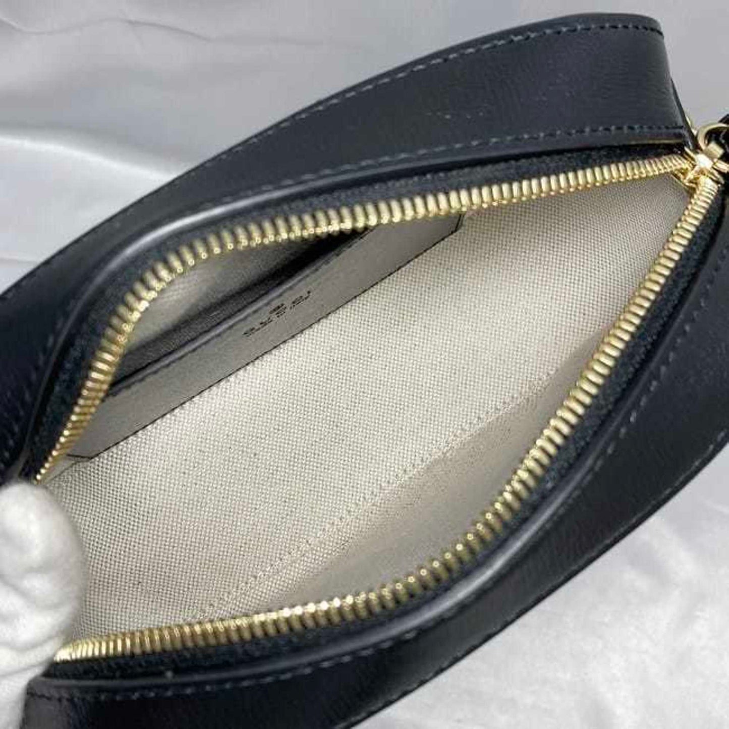 Gucci Horsebit Black Leather Pochette Shoulder Bag