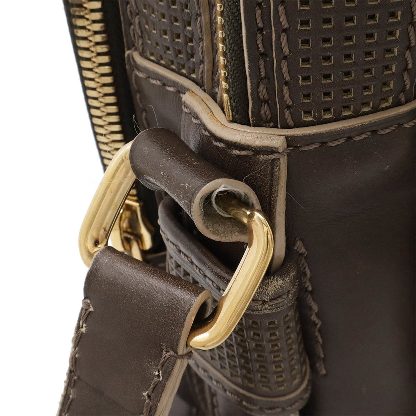 Louis Vuitton Brown Leather Shoulder Bag