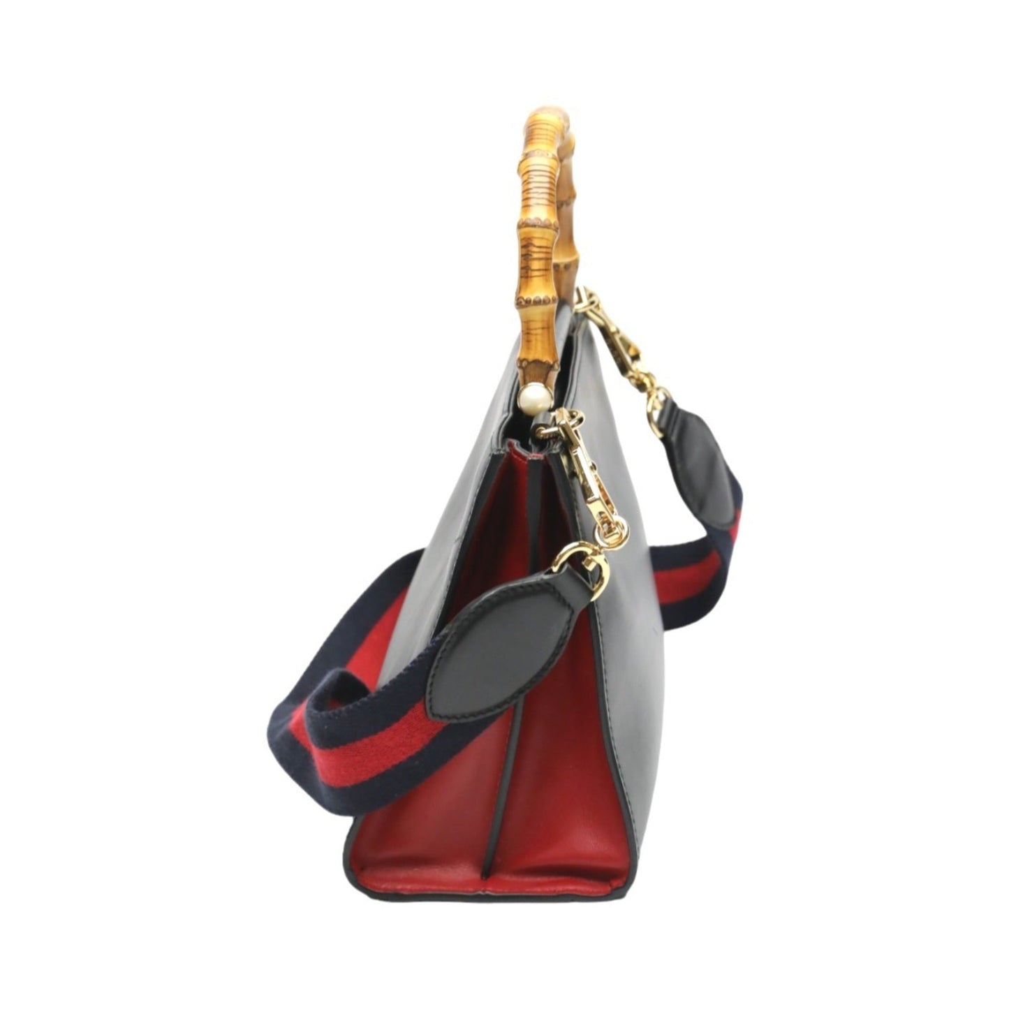 Gucci Bamboo Black Leather Handbag