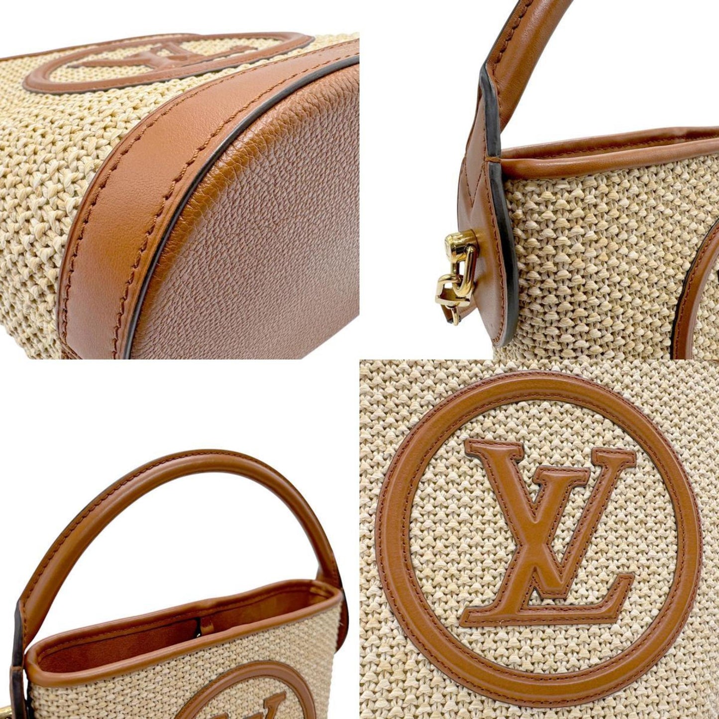Louis Vuitton Brown Natural Raffia Leather Handbag Shoulder Bag