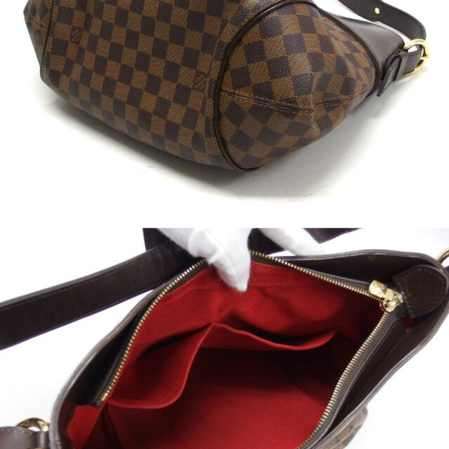 Louis Vuitton Damier Canvas Dark Brown Damier Canvas Leather Shoulder Bag