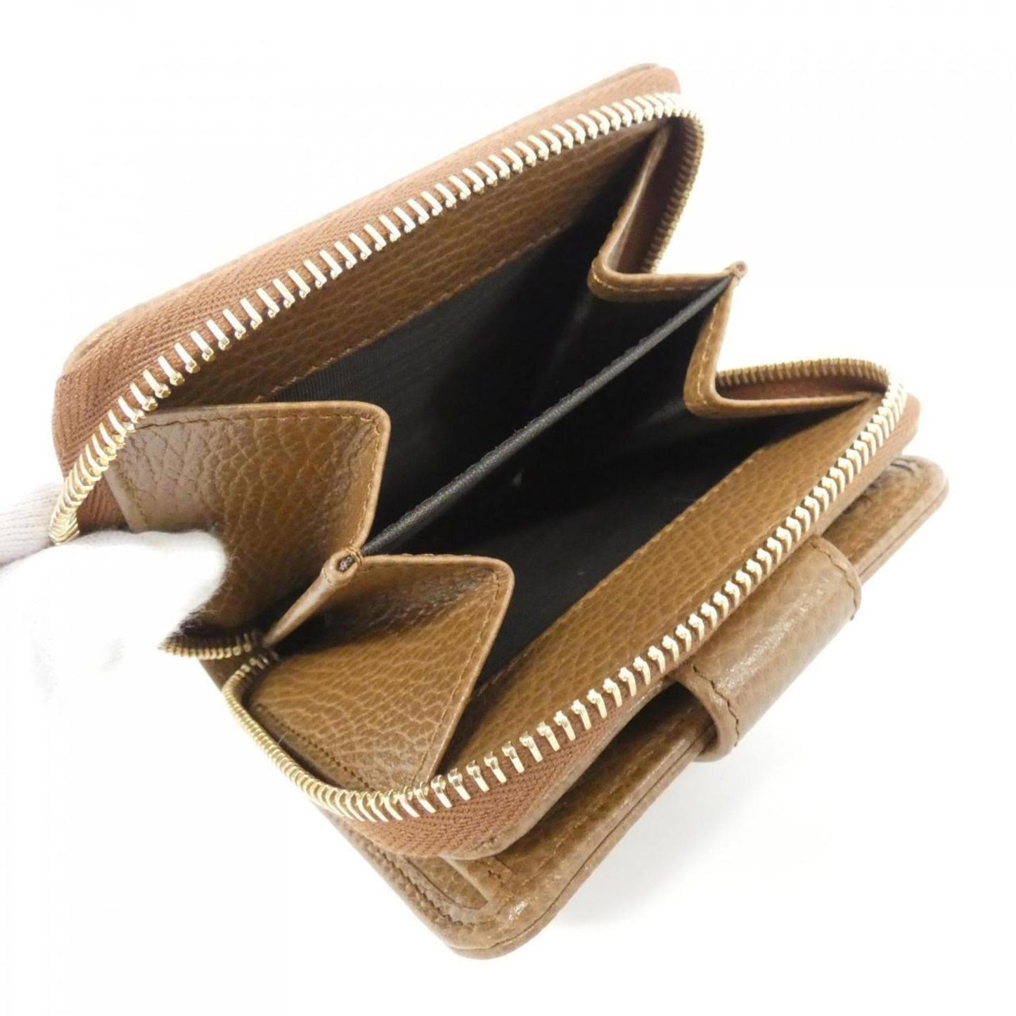 Gucci Beige Brown Gg Canvas Wallet (Bi-Fold)