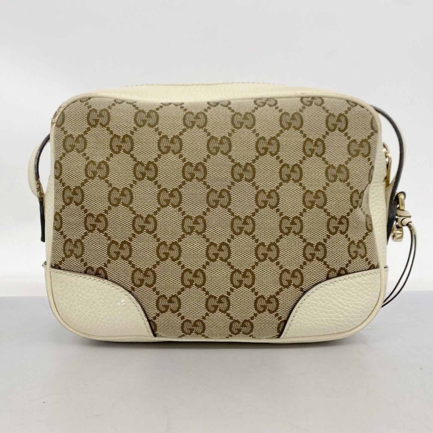 Gucci Brown White Canvas Shoulder Bag