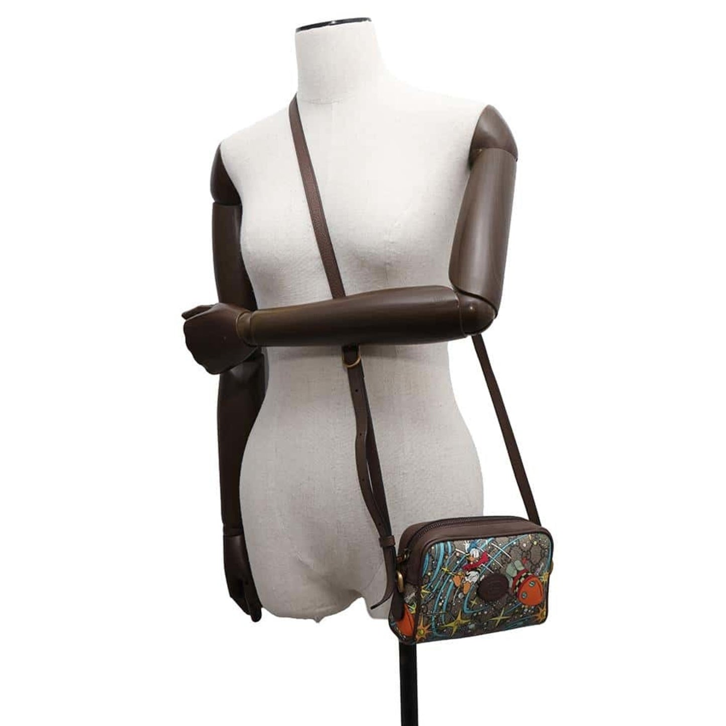 Gucci Beige Brown Pvc Leather Shoulder Bag