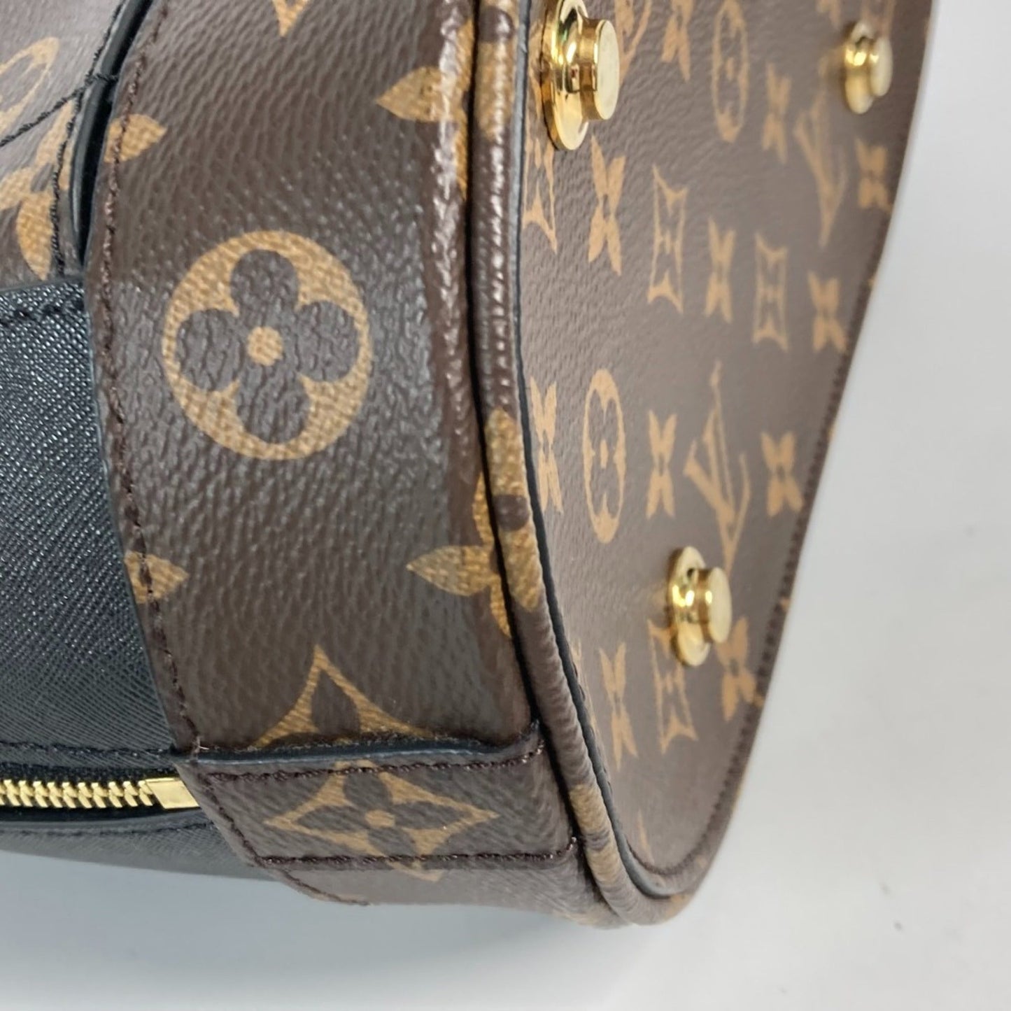 Louis Vuitton Black Brown Monogram Shoulder Bag Tote Bag