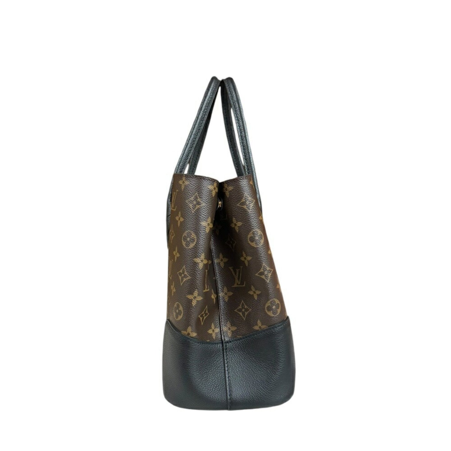 Louis Vuitton Black Brown Monogram Canvas Leather Shoulder Bag