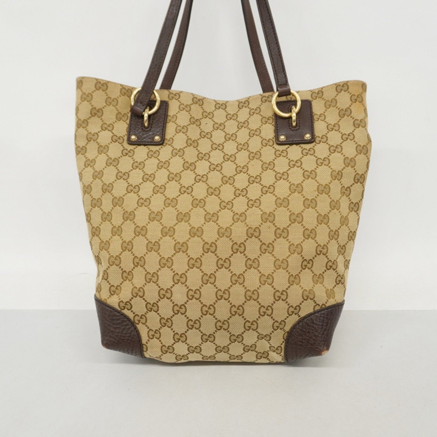Gucci Beige Brown Canvas Tote Bag