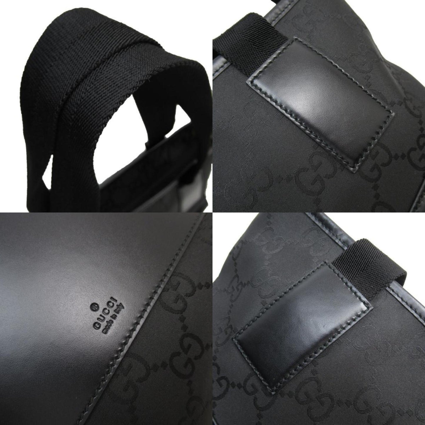 Gucci Black Nylon Handbag Tote Bag