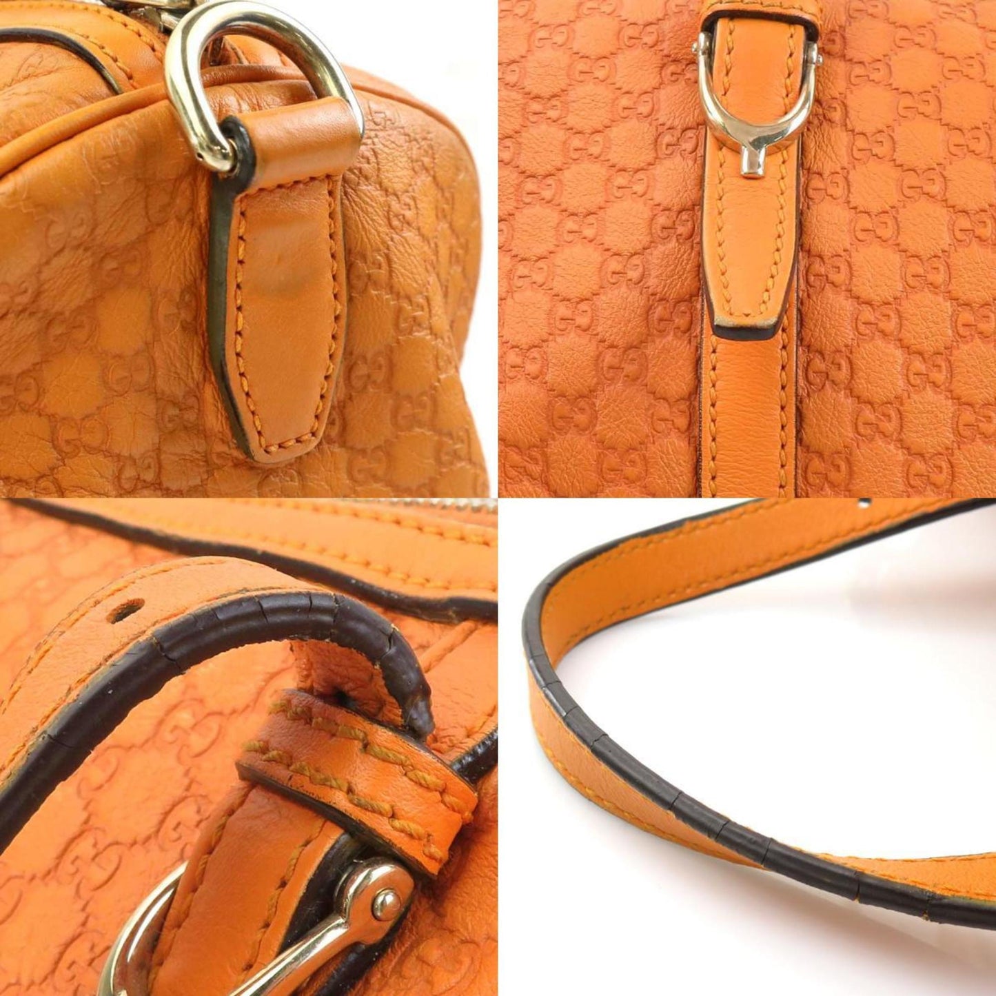 Gucci Gold Leather Handbag Shoulder Bag
