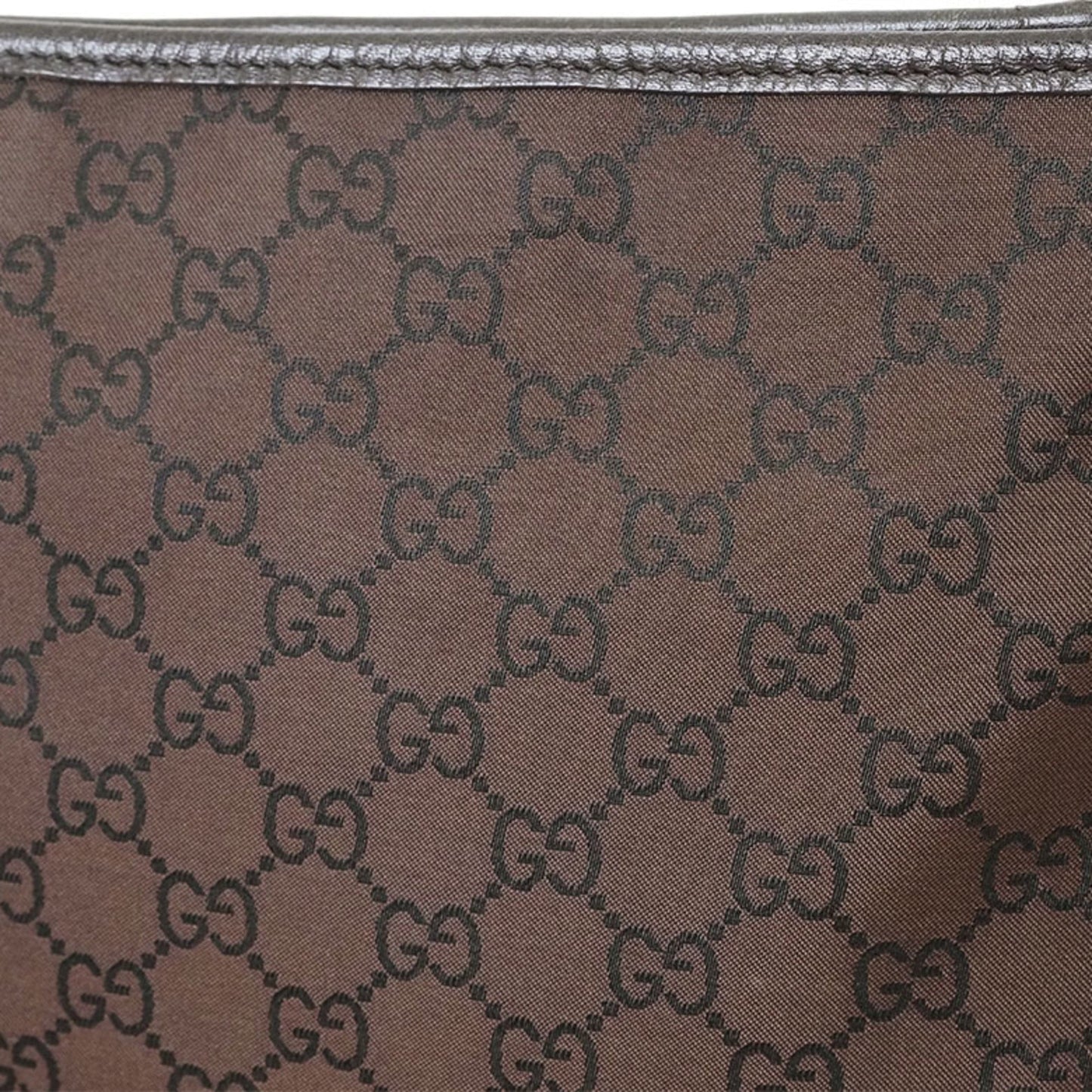 Gucci Brown Nylon Leather Shoulder Bag