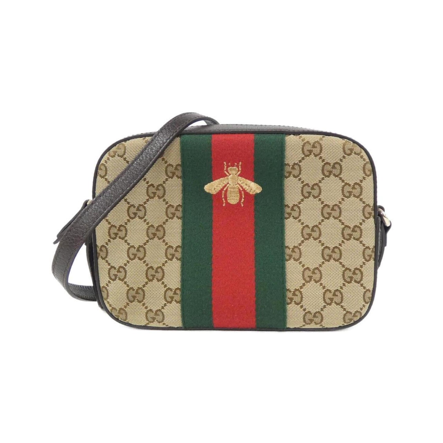 Gucci Beige Brown Gg Canvas Shoulder Bag ()