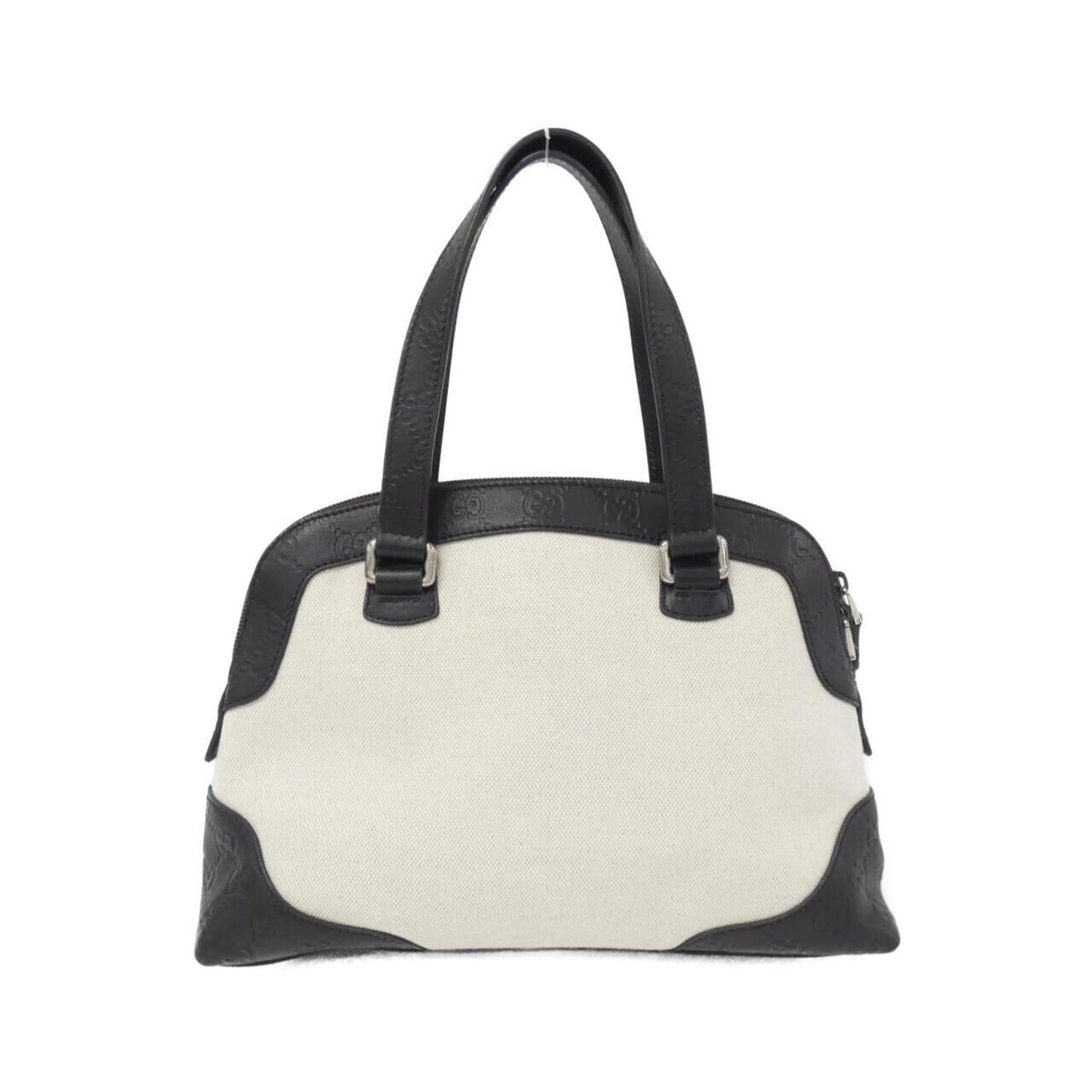 Gucci Dark Brown White Canvas Gg Leather Shoulder Bag
