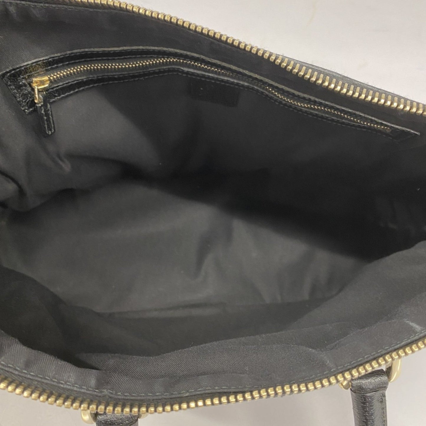 Gucci Black Canvas Leather Handbag