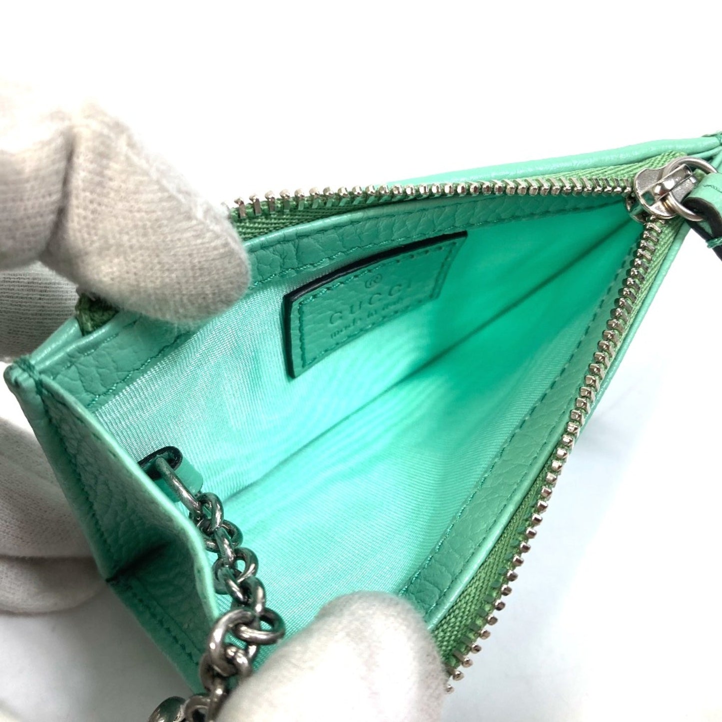 Gucci Green Leather Coin Purse/Coin Case