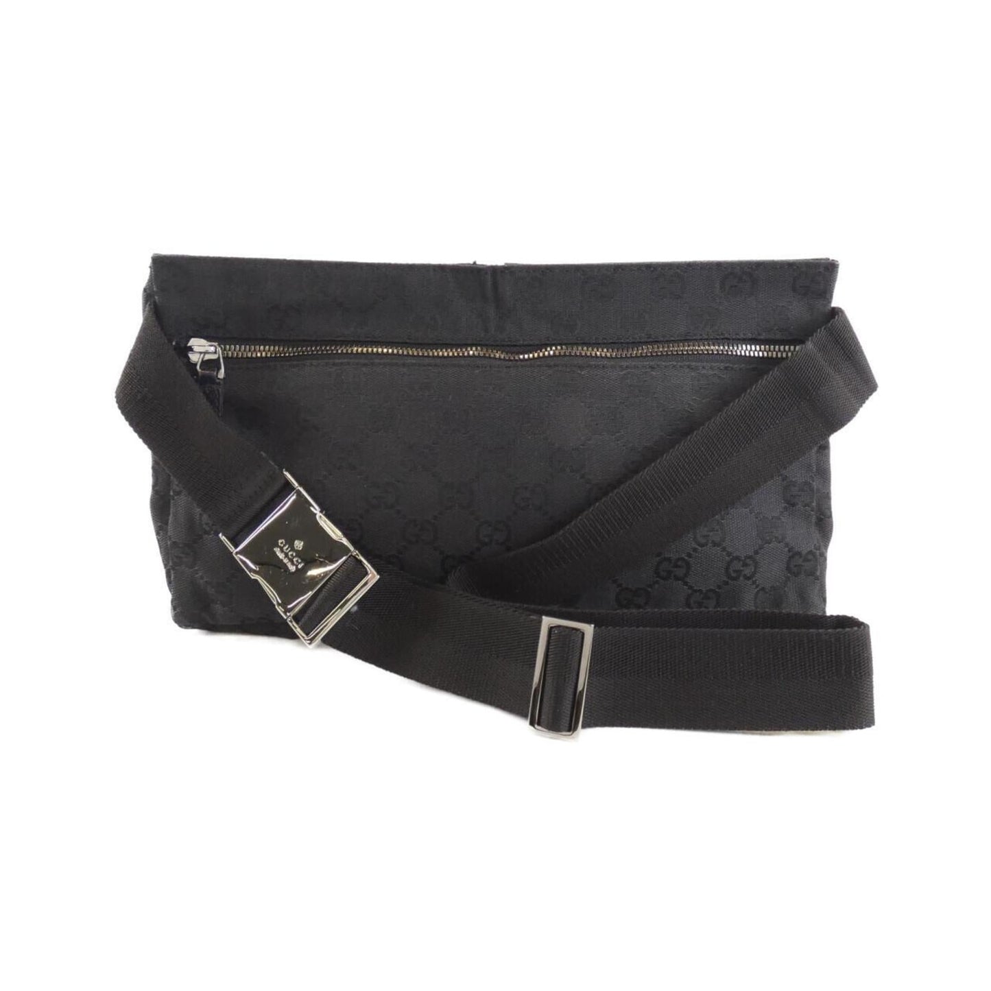 Gucci Black Gg Canvas Fanny Pack