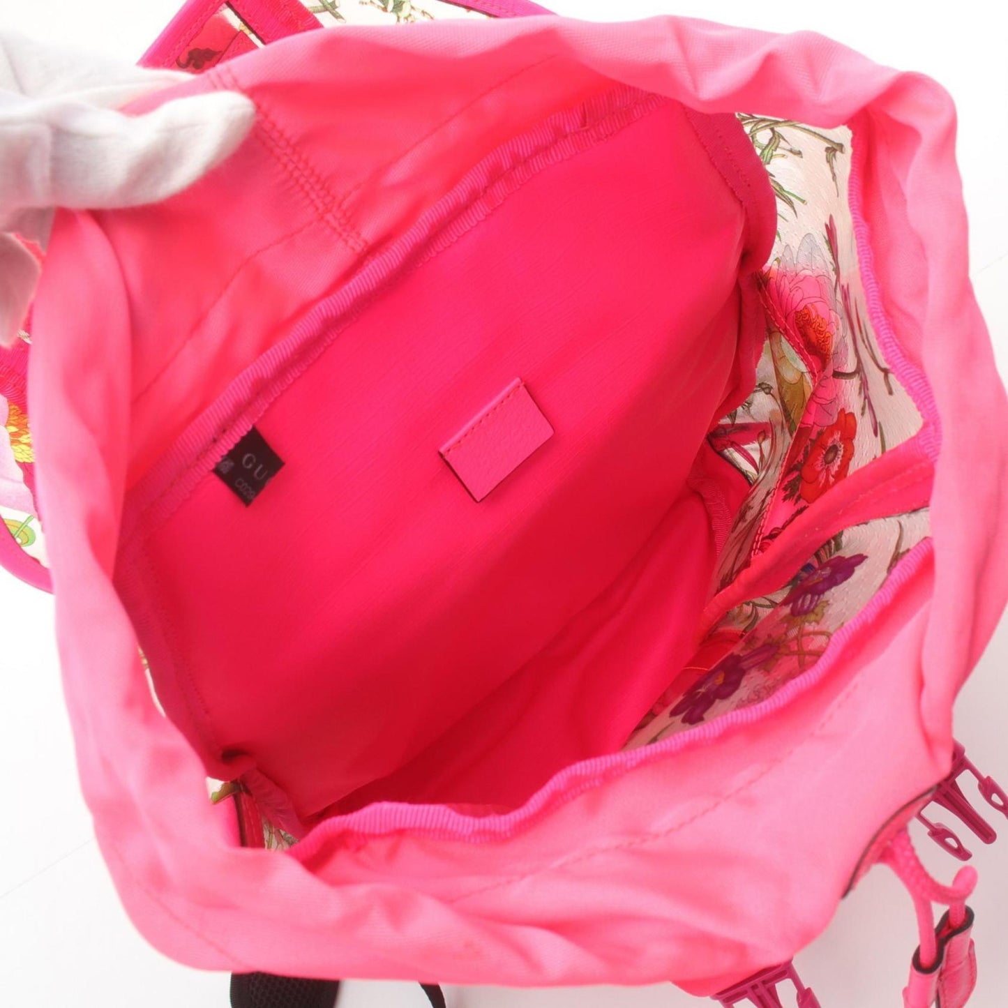 Gucci Multi-Color Pink Coated Canvas Leather Backpack