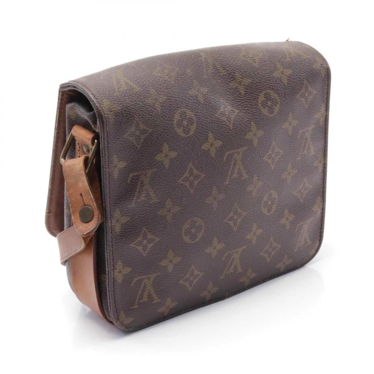 Louis Vuitton Brown Coated Canvas Leather Shoulder Bag