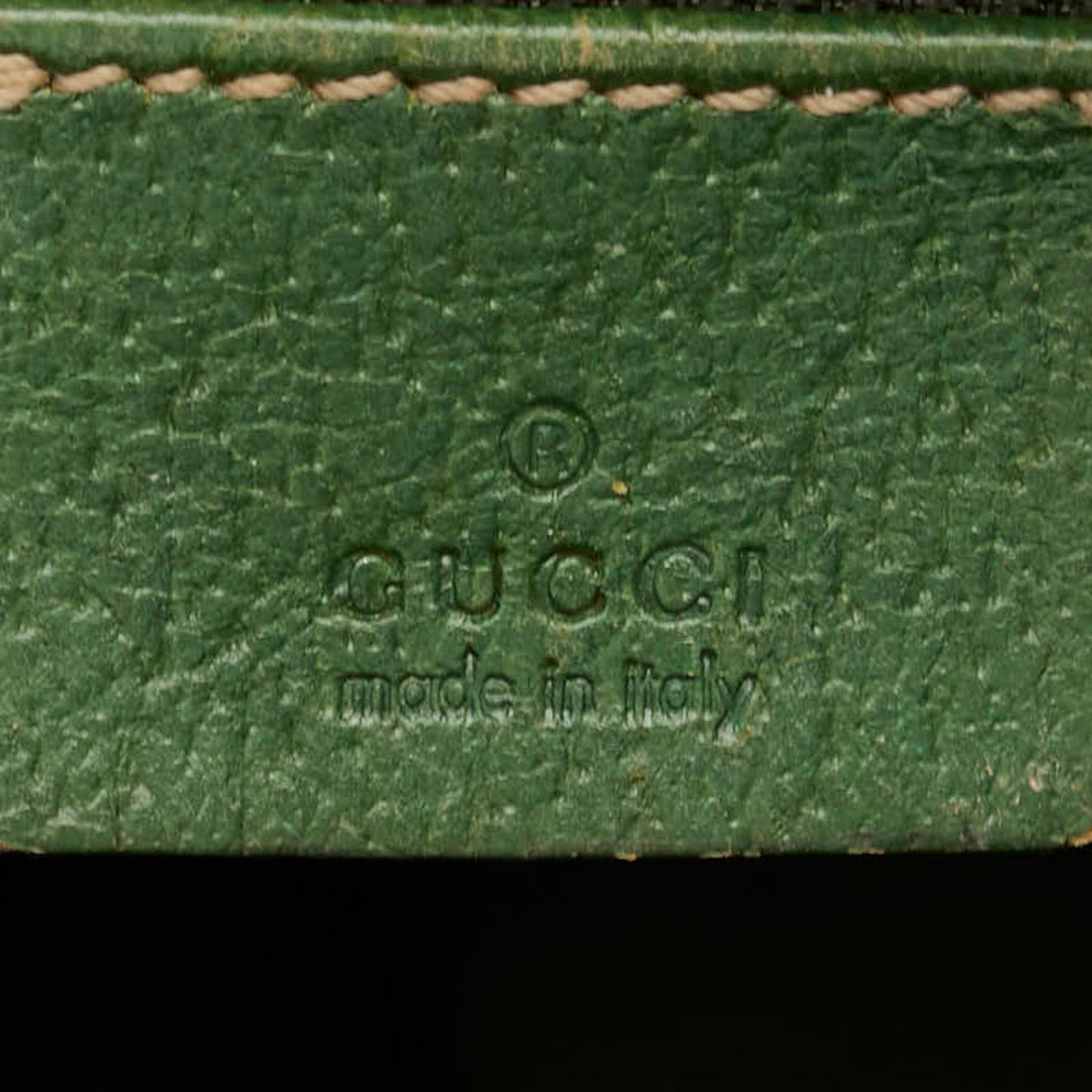 Gucci Beige Green Canvas Leather Pouch
