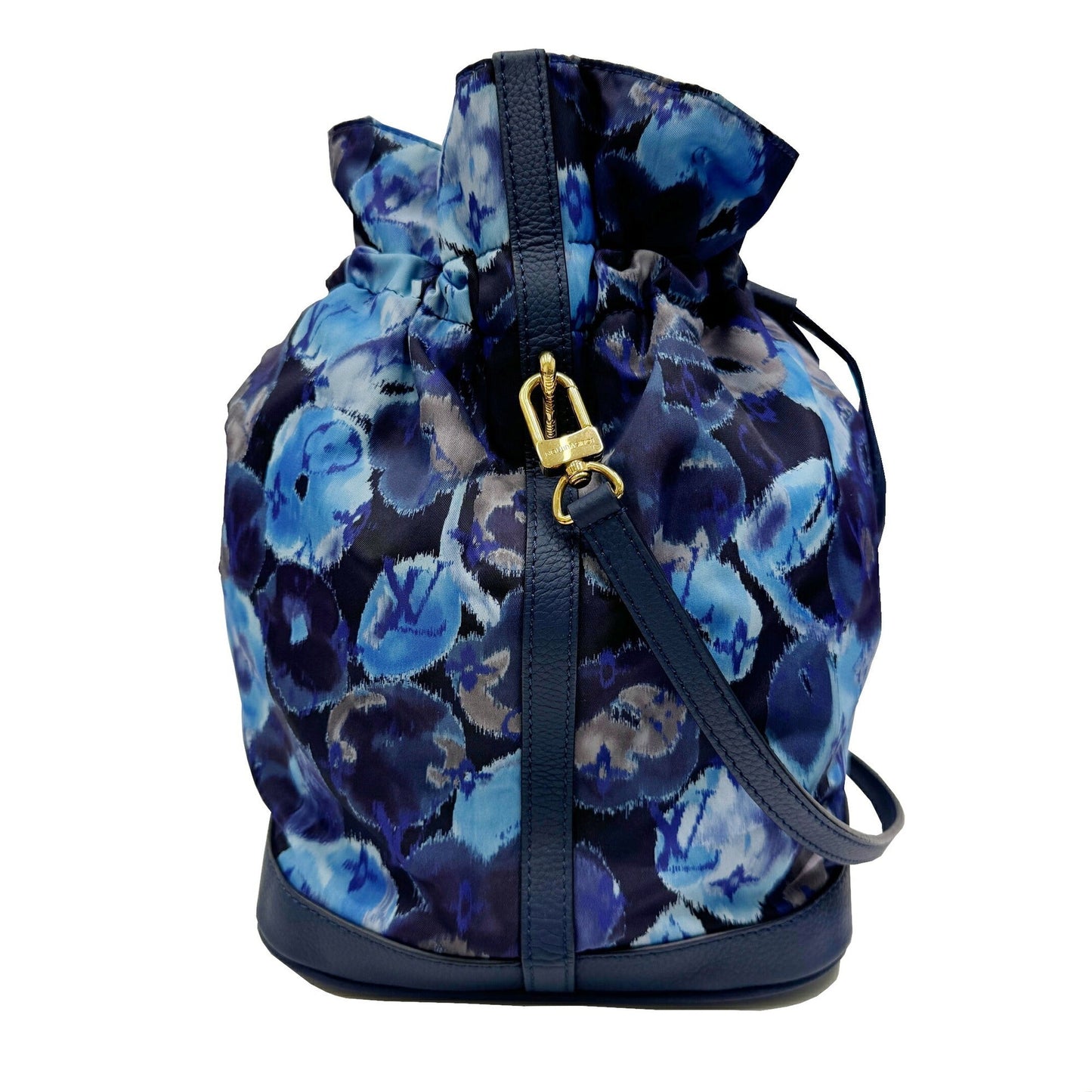 Louis Vuitton Grand Blue Nylon Leather Shoulder Bag Tote Bag