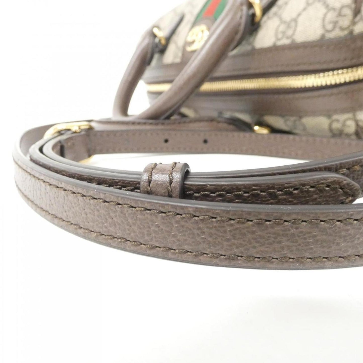 Gucci Beige Brown Gg Supreme Leather Boston Bag