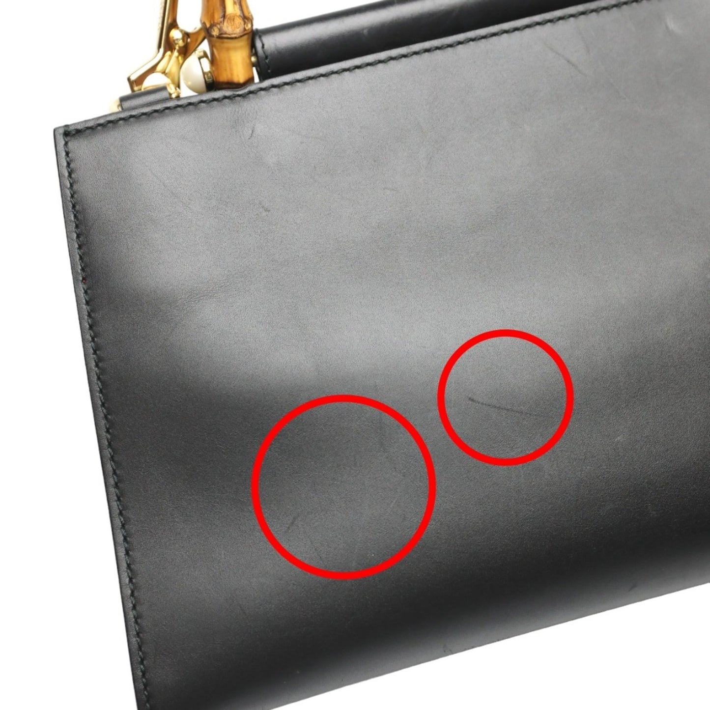 Gucci Bamboo Black Leather Handbag
