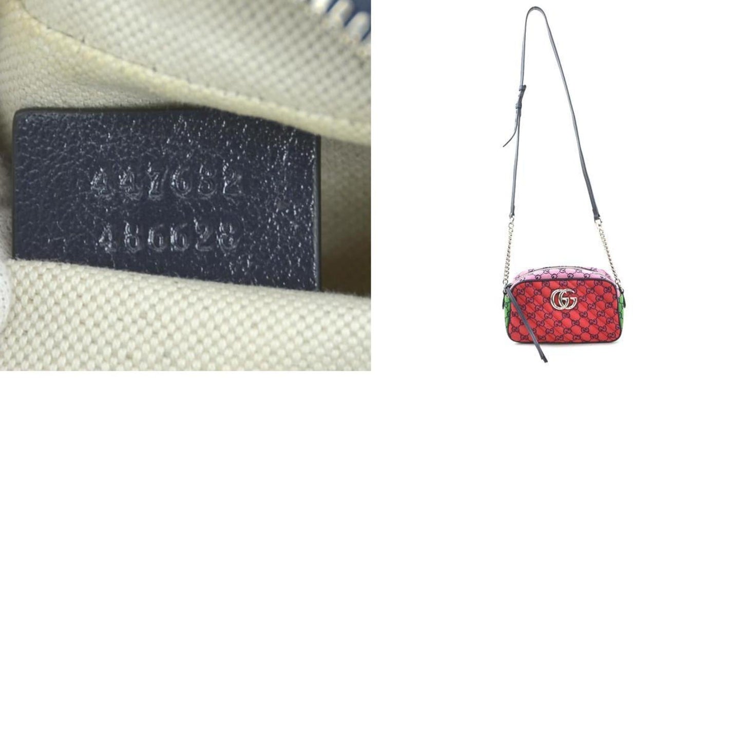 Gucci Multi-Color Navy Gg Canvas Leather Shoulder Bag