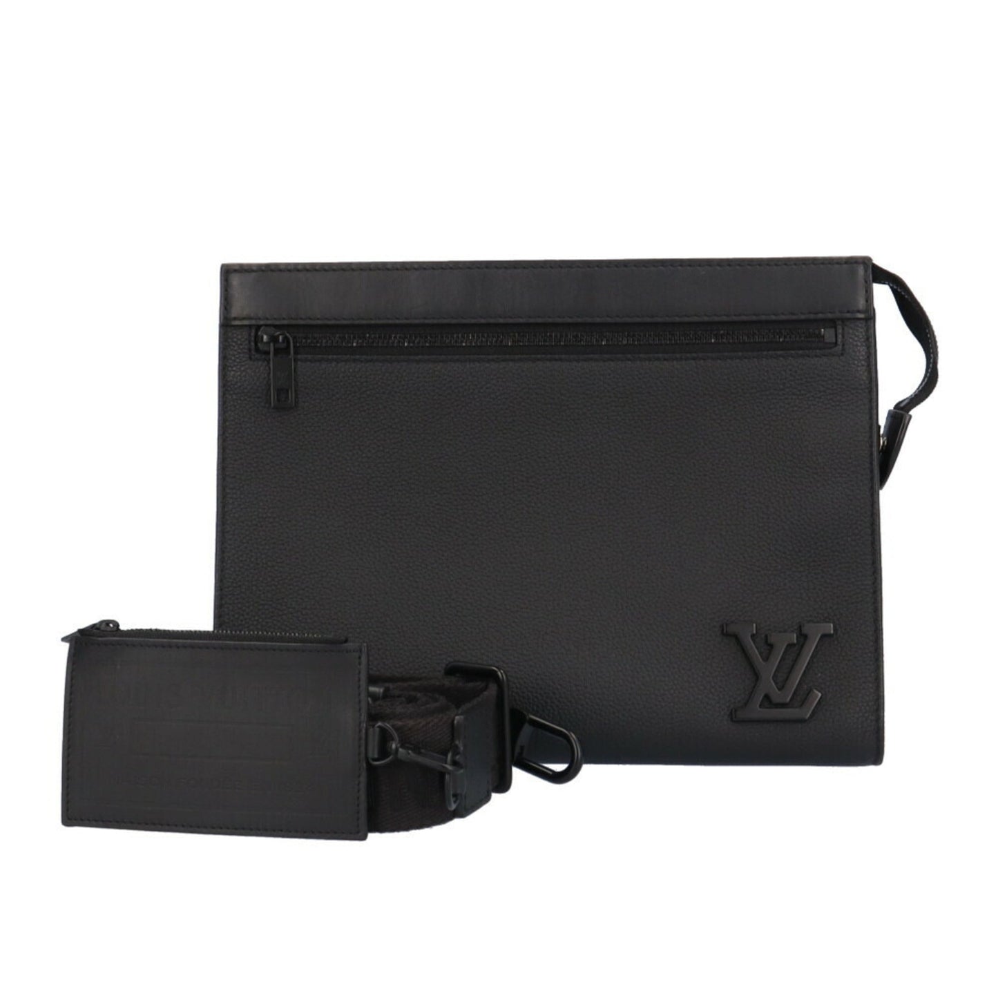 Louis Vuitton Black Leather Shoulder Bag ()