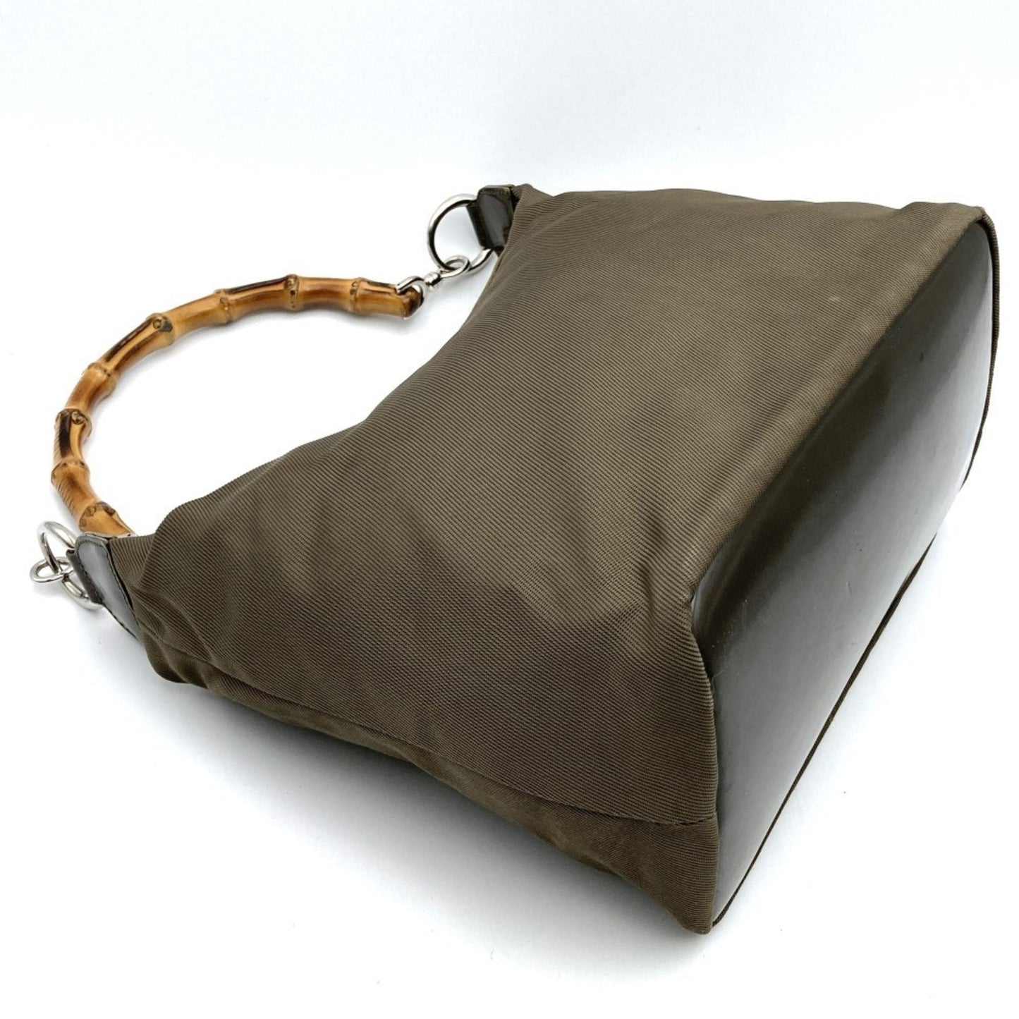 Gucci Khaki Nylon Leather Handbag Shoulder Bag