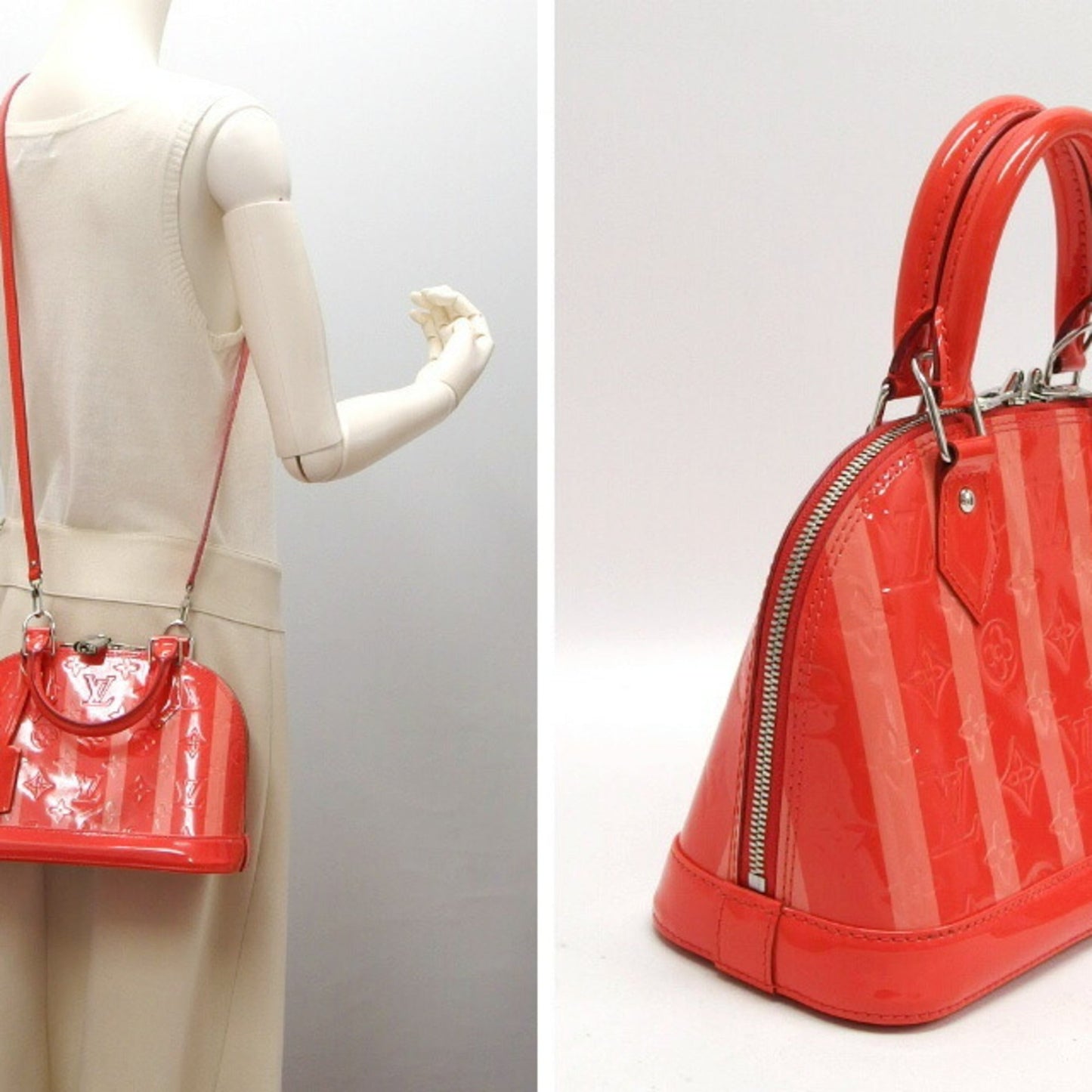 Louis Vuitton Poppy Petal Patent Leather Handbag Shoulder Bag