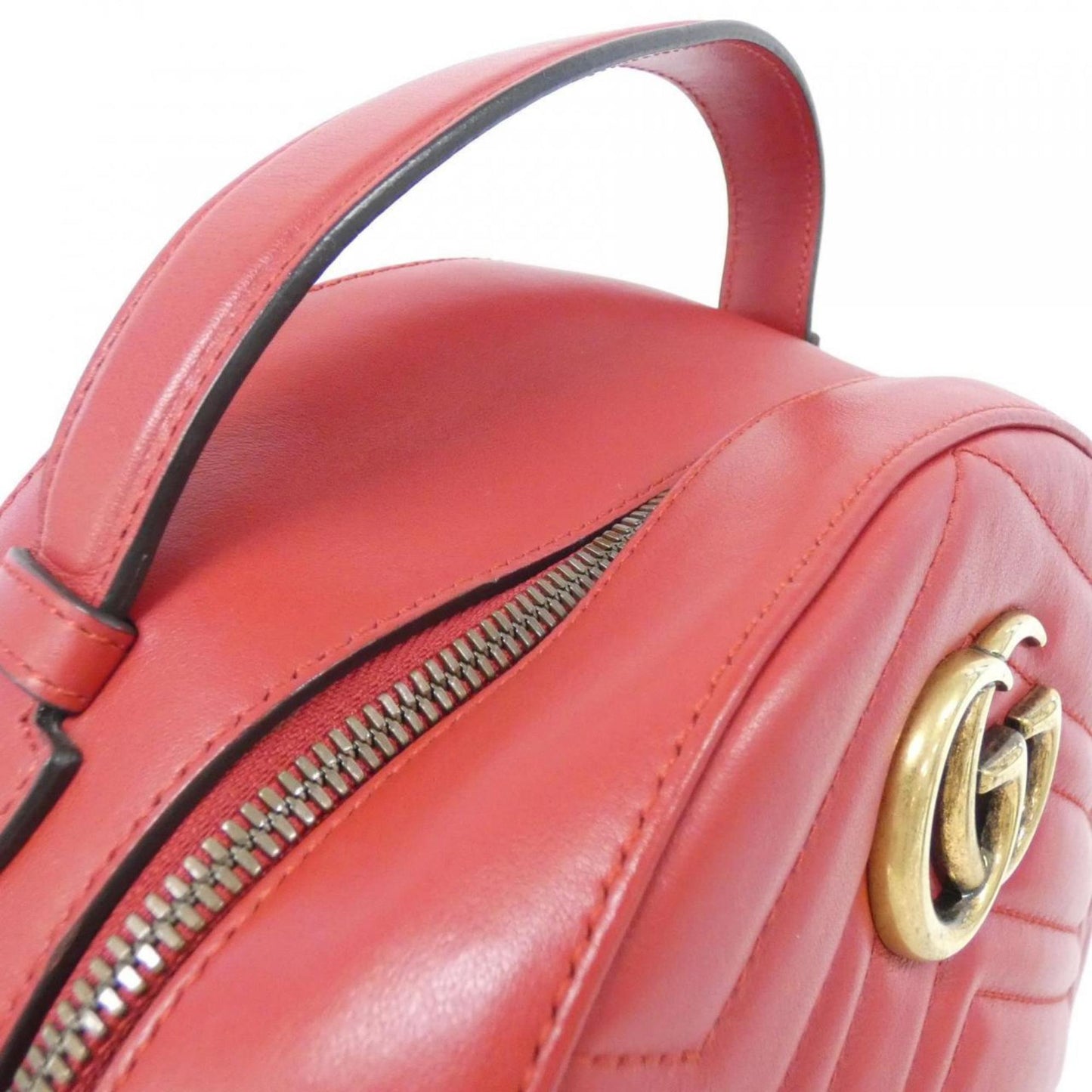 Gucci Gg Marmont Gold Leather Backpack