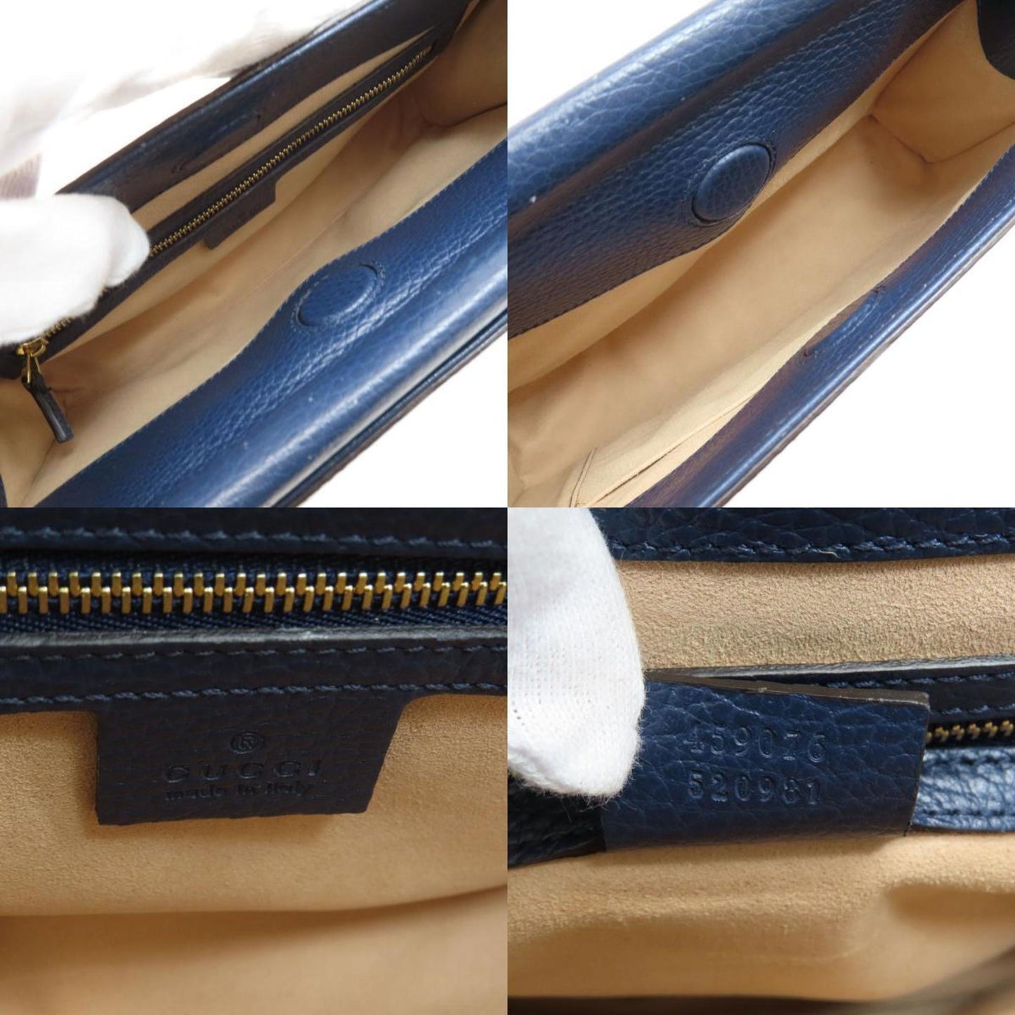 Gucci Navy Leather Handbag