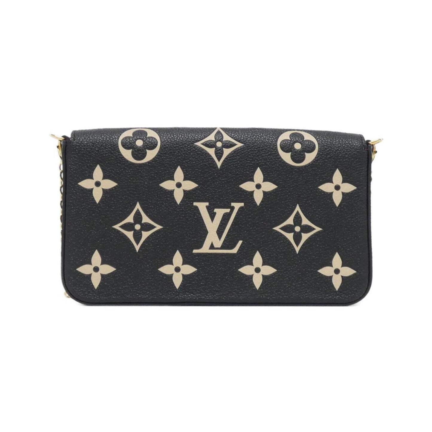 Louis Vuitton Beige Black Leather Pochette Shoulder Bag
