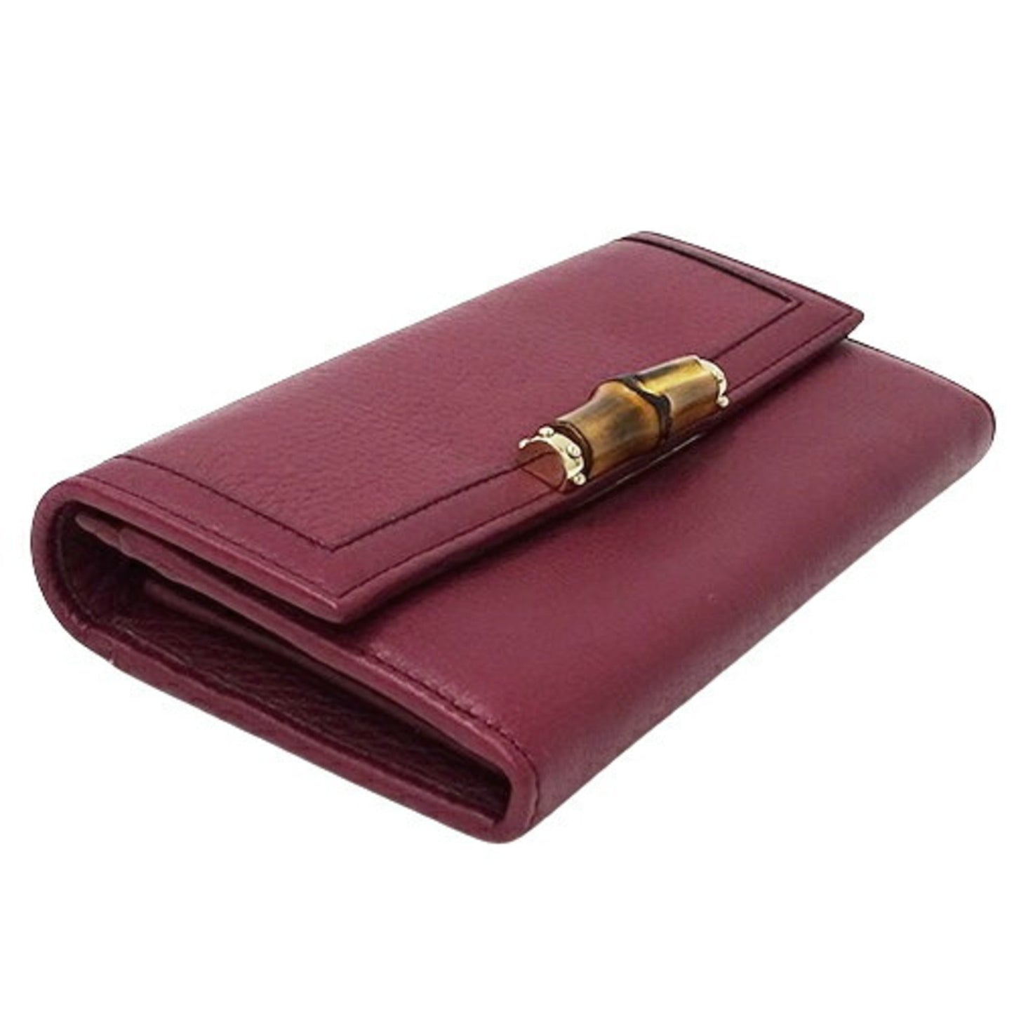 Gucci Wine Leather Long Wallet (Bi-Fold)