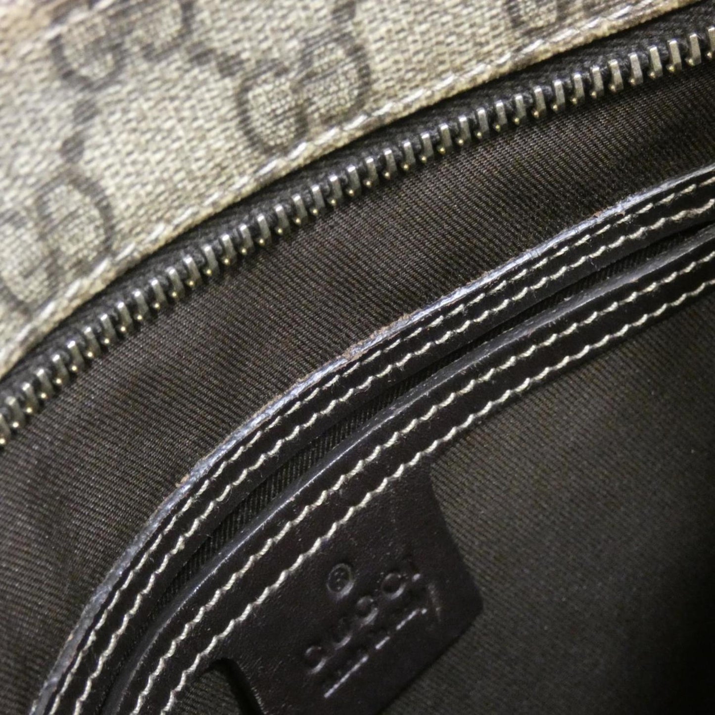 Gucci Beige Dark Brown Gg Plus Shoulder Bag