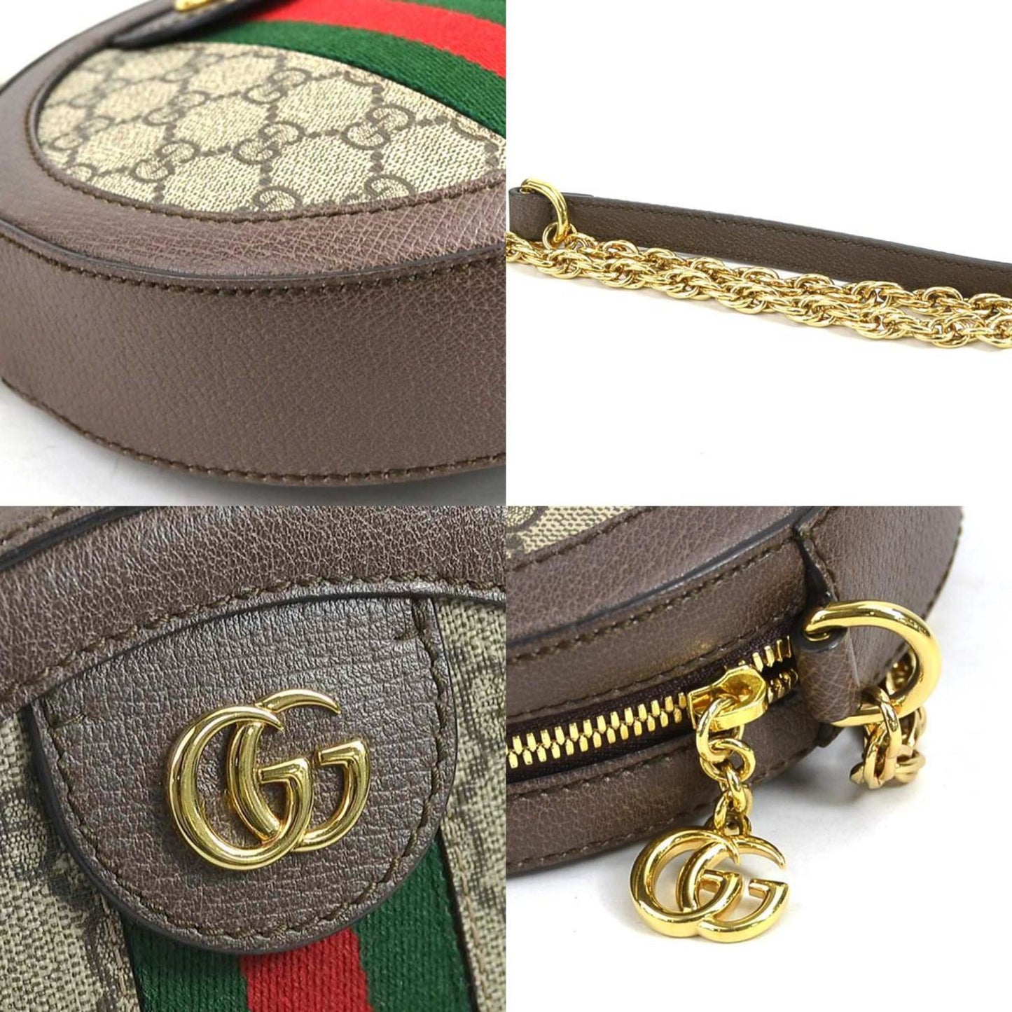 Gucci Beige Brown Gg Supreme Leather Shoulder Bag