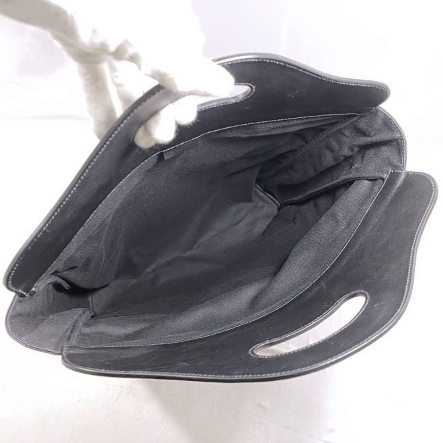 Gucci Black Suede Leather Handbag Tote Bag