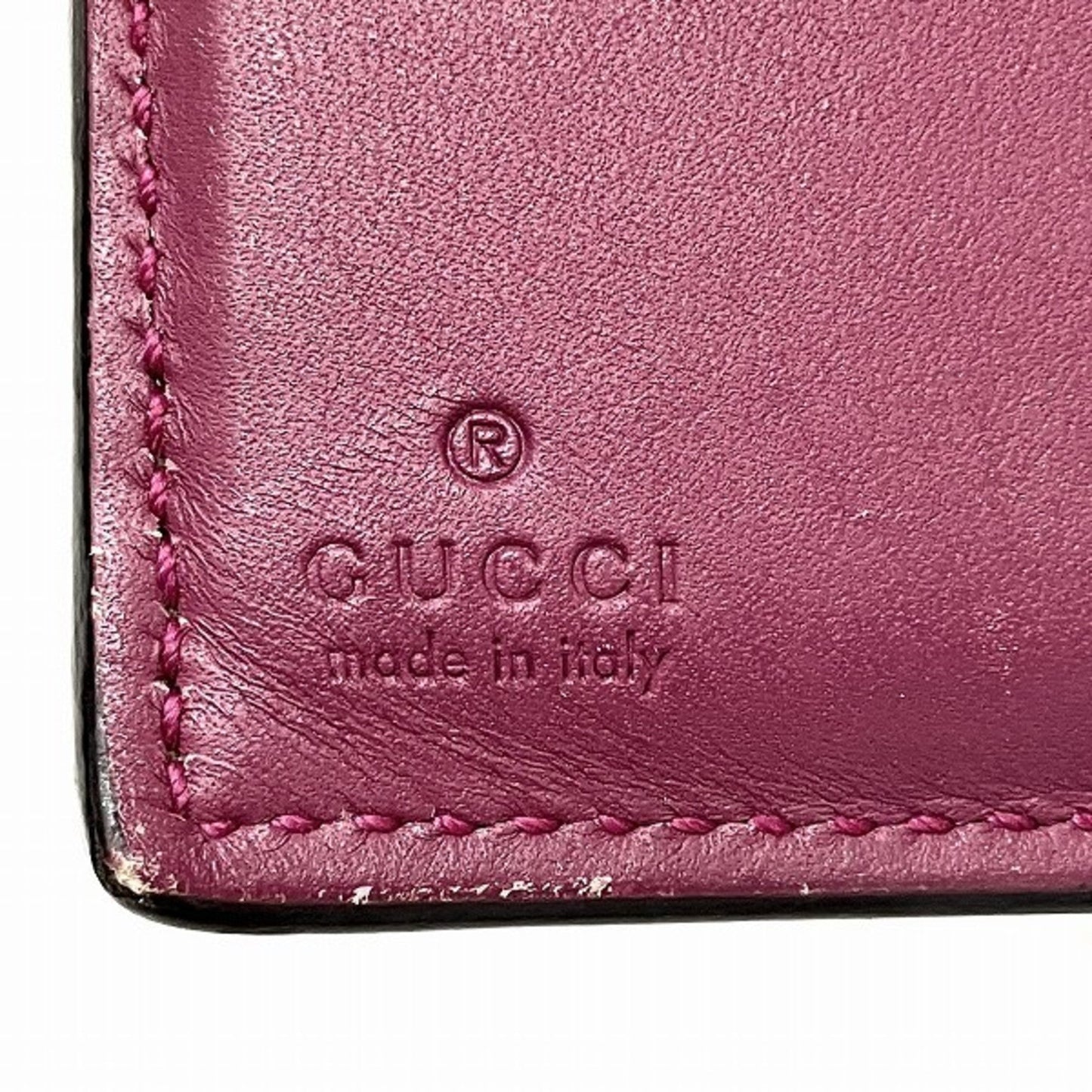 Gucci Gray Red Color Leather Pvc Wallet (Bi-Fold)