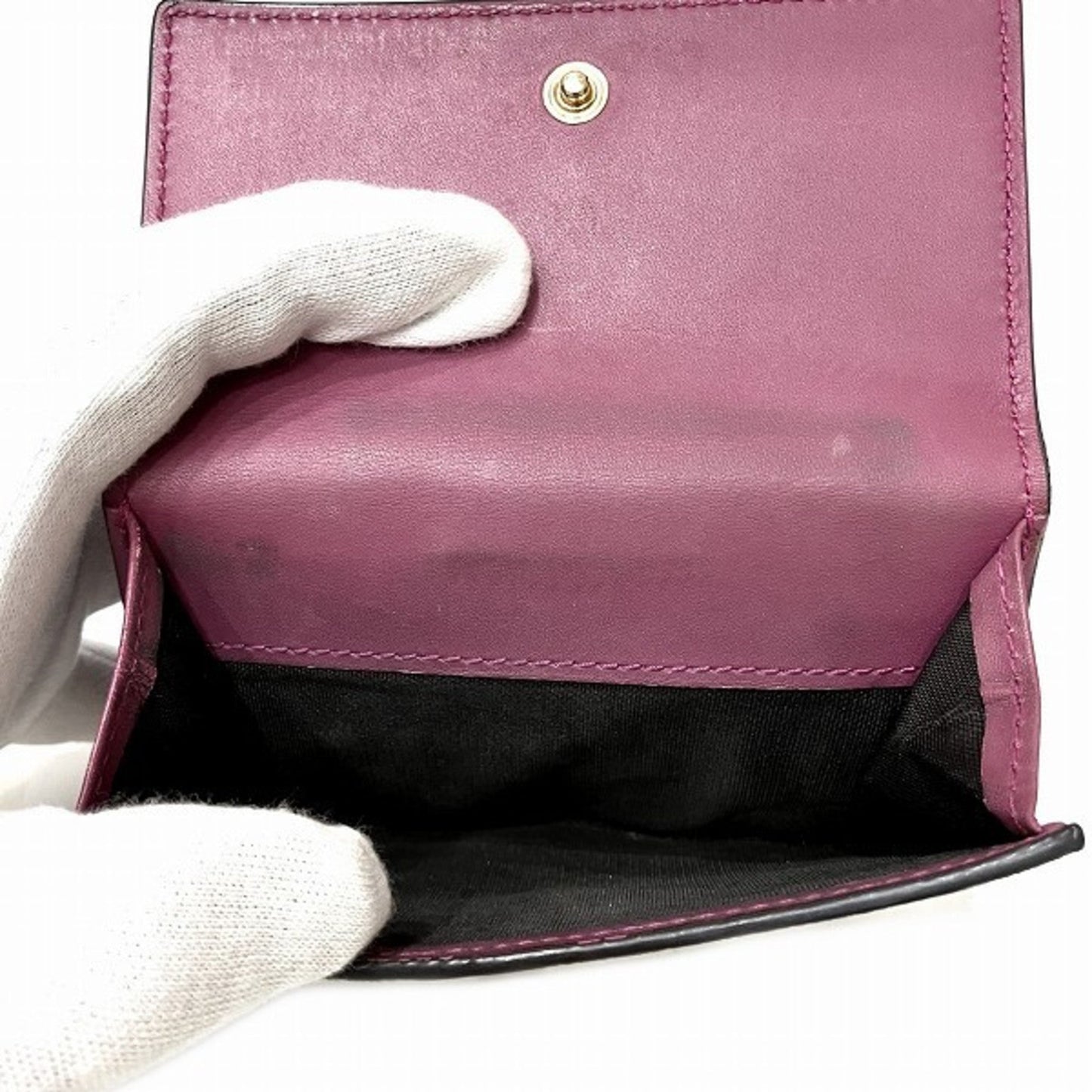Gucci Gray Red Color Leather Pvc Wallet (Bi-Fold)