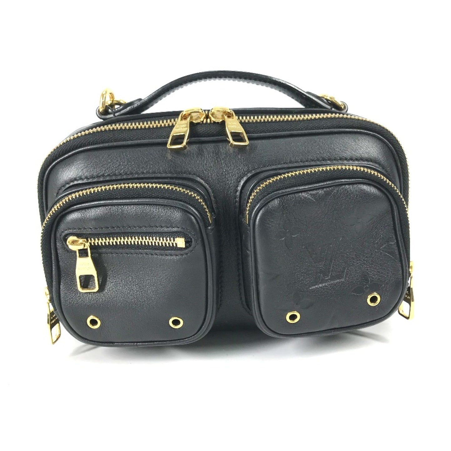 Louis Vuitton Black Leather Shoulder Bag ()