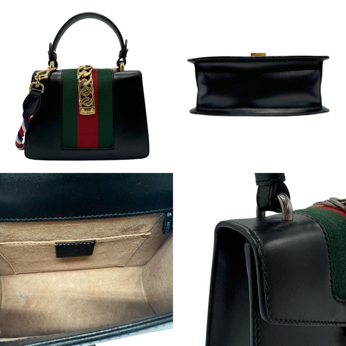 Gucci Black Leather Handbag Shoulder Bag