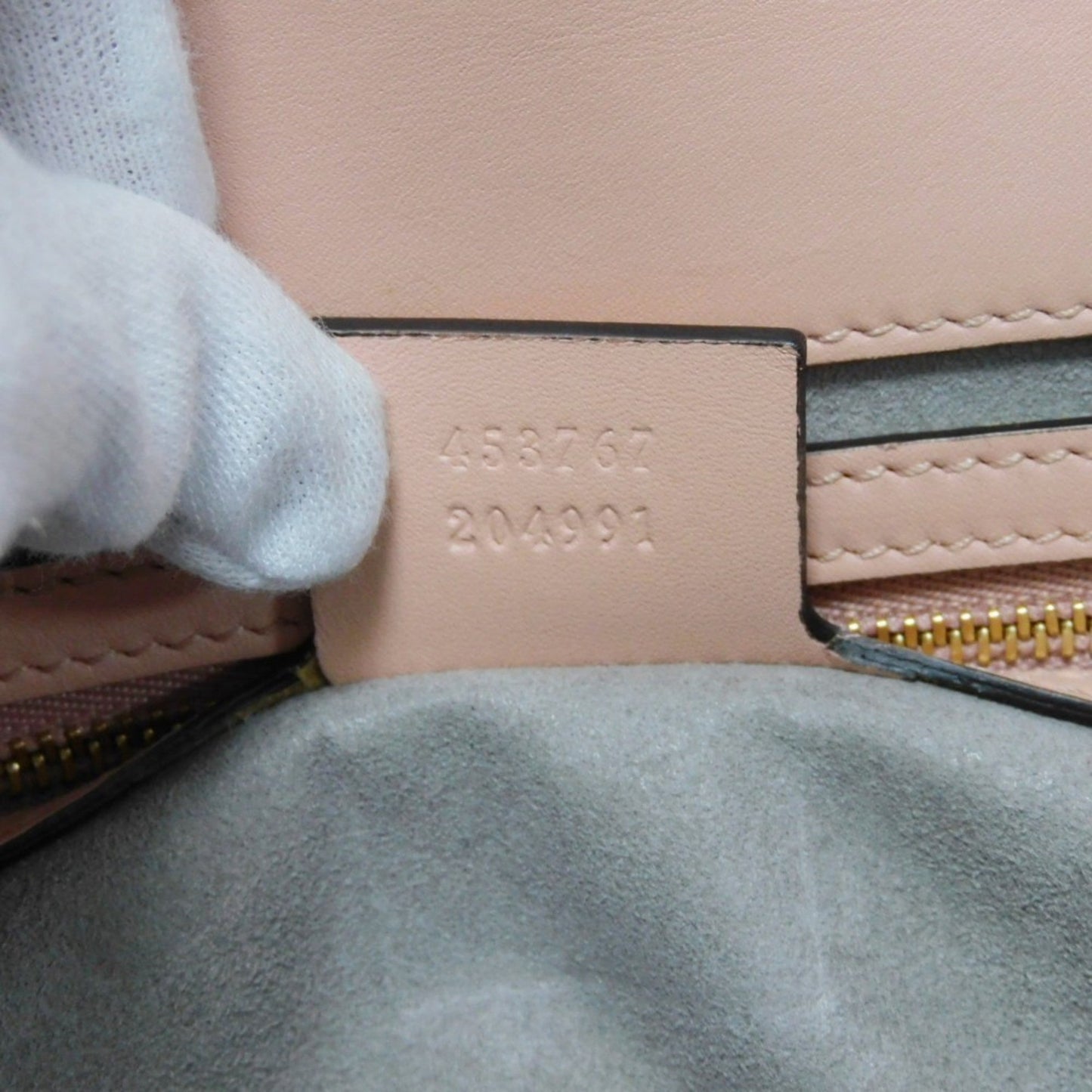 Gucci Light Pink Bamboo Leather Handbag