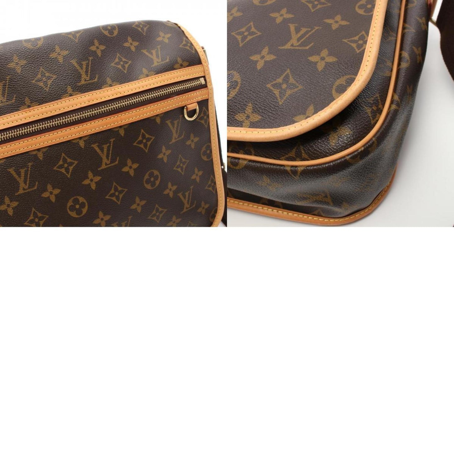 Louis Vuitton Brown Coated Canvas Leather Shoulder Bag