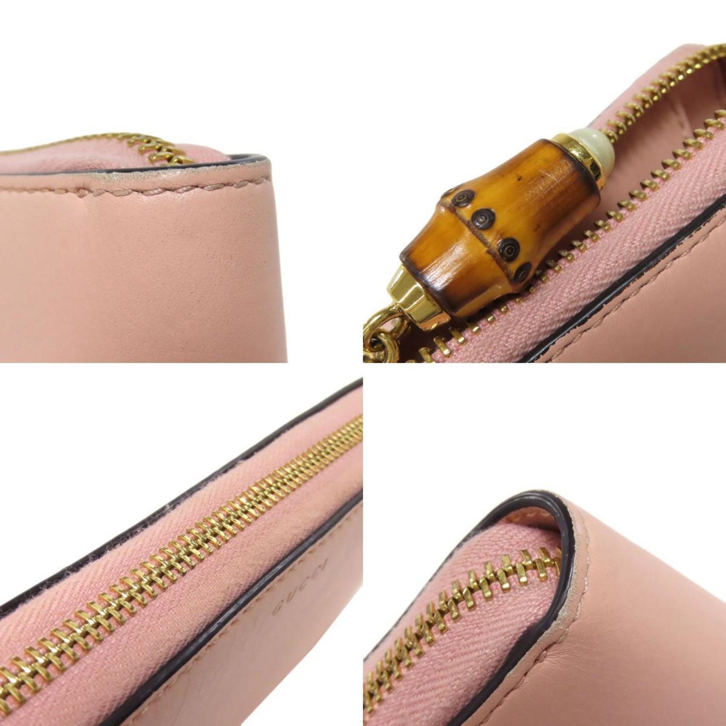 Gucci Pink Leather Long Wallet (Bi-Fold)