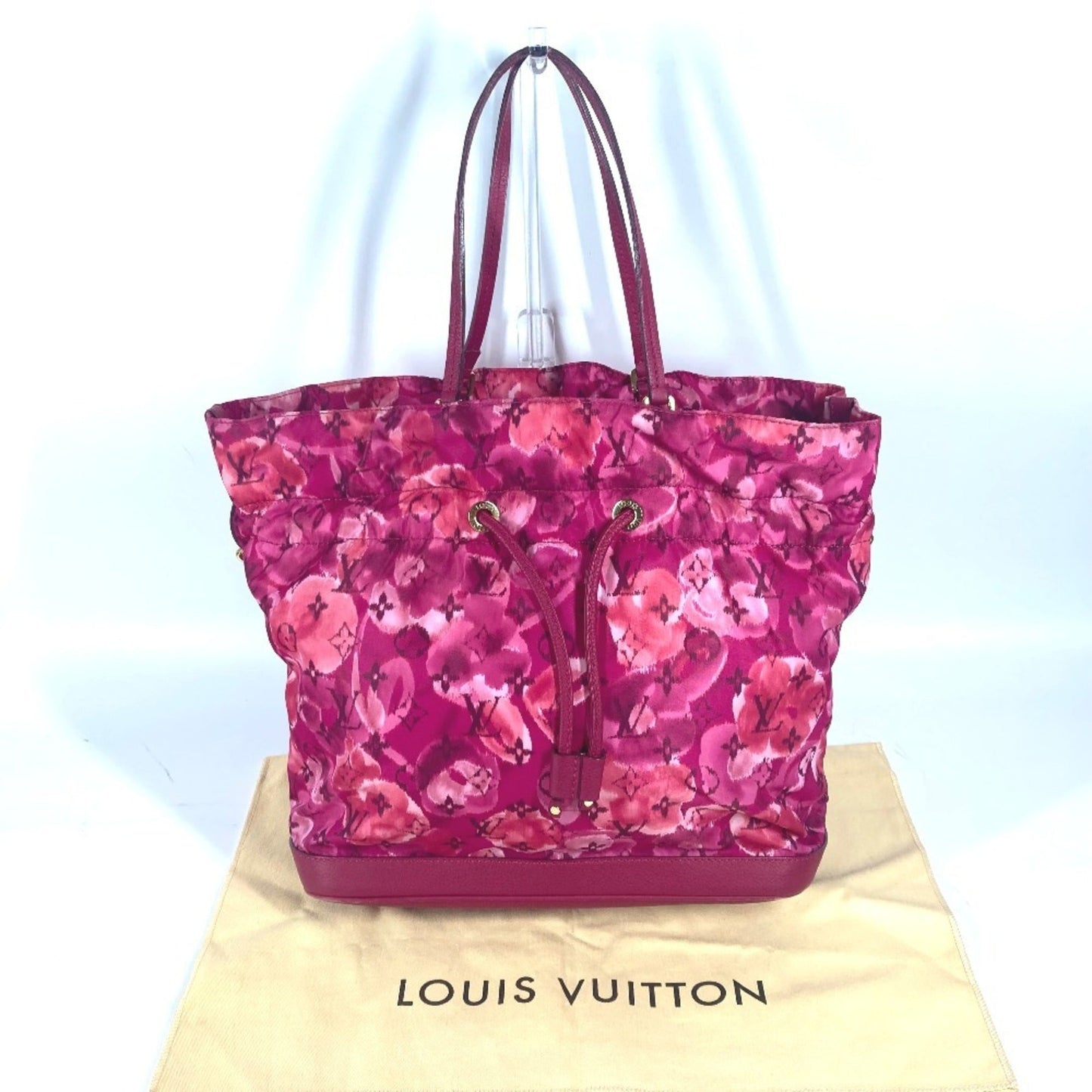 Louis Vuitton Indian Rose Pink Nylon Leather Shoulder Bag Tote Bag